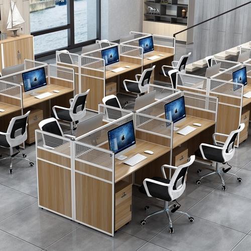 职员四人位办公桌椅组合简约现代双人员工作屏风电脑卡位财务家具